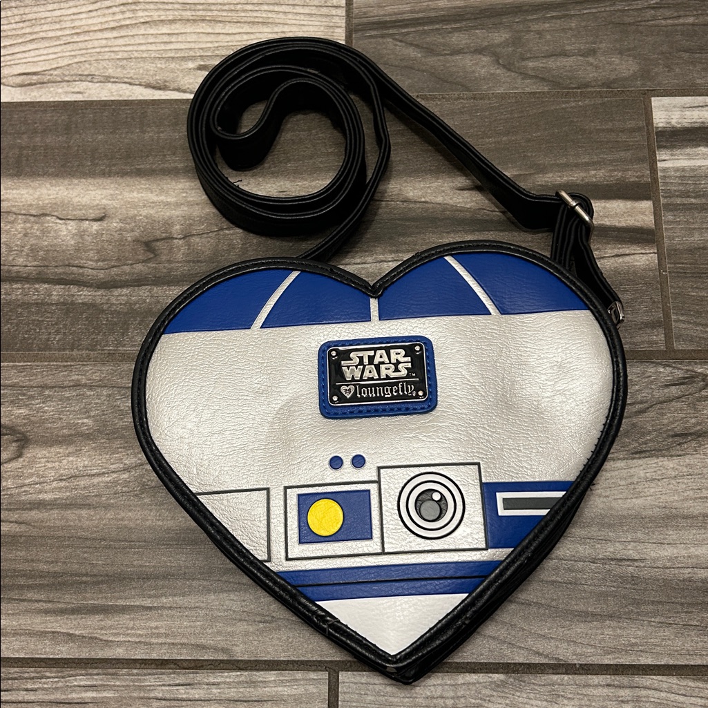 Loungefly Star Wars R2-D2 Heart Shaped Die Cut Crossbody Bag
